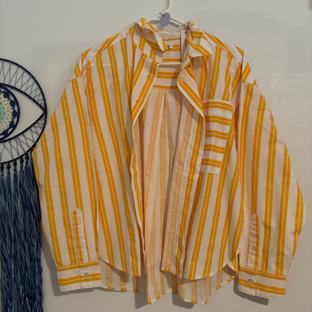 Sundry button down in mango Small - Picture 4 of 8